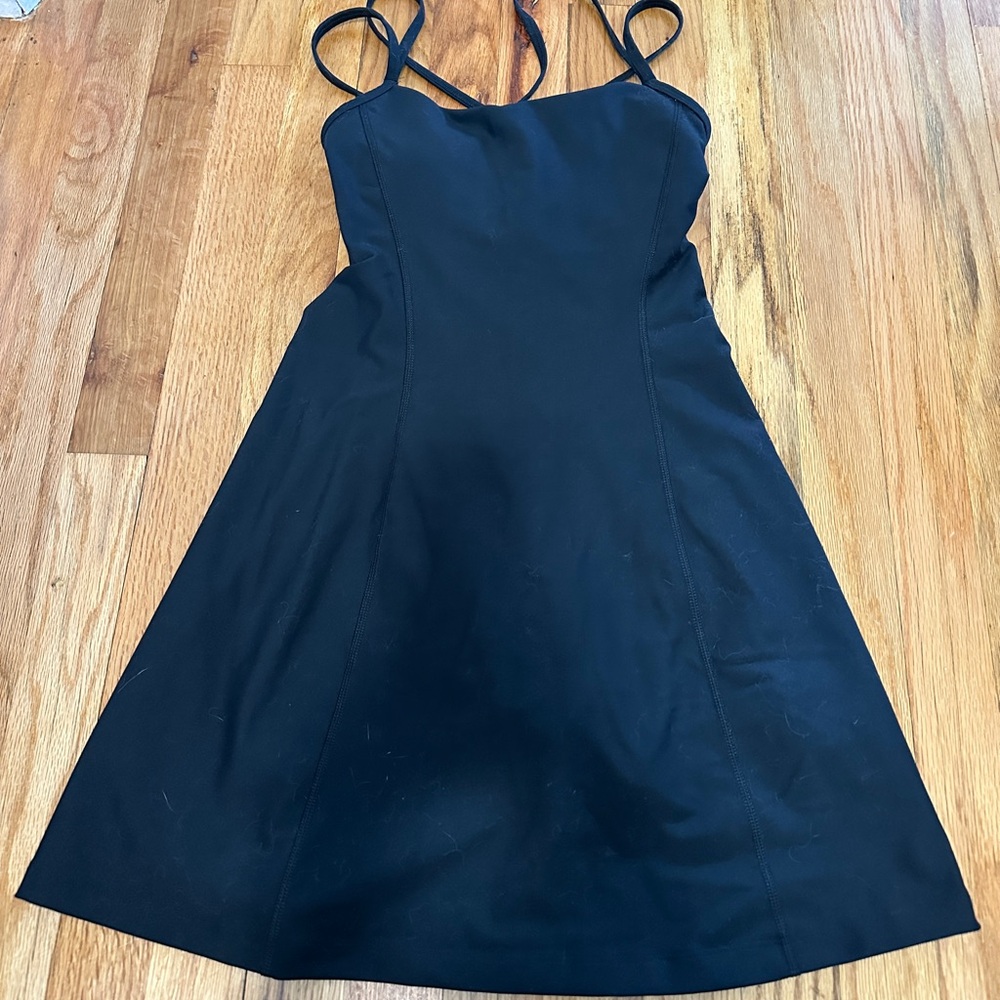 YPB Black Sleeveless Spaghetti Strap A-Line Mini Dress With shorts!